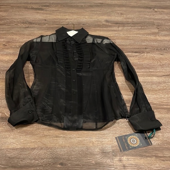 Nwt Debbie Shuchat Women’s Mesh Blouse with Tank Top - 4 - Picture 1 of 4